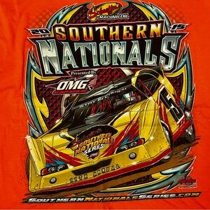 Southern National Dirt Track Racing Bold Graphic Tee 2015 11th Annual Race